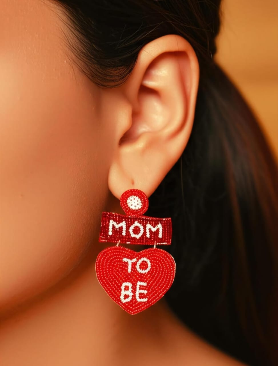 Mom to be handcrafted earrings