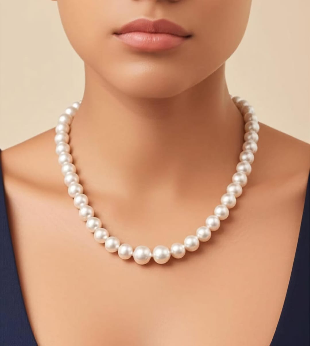 Artificial pearls necklace & bracelet