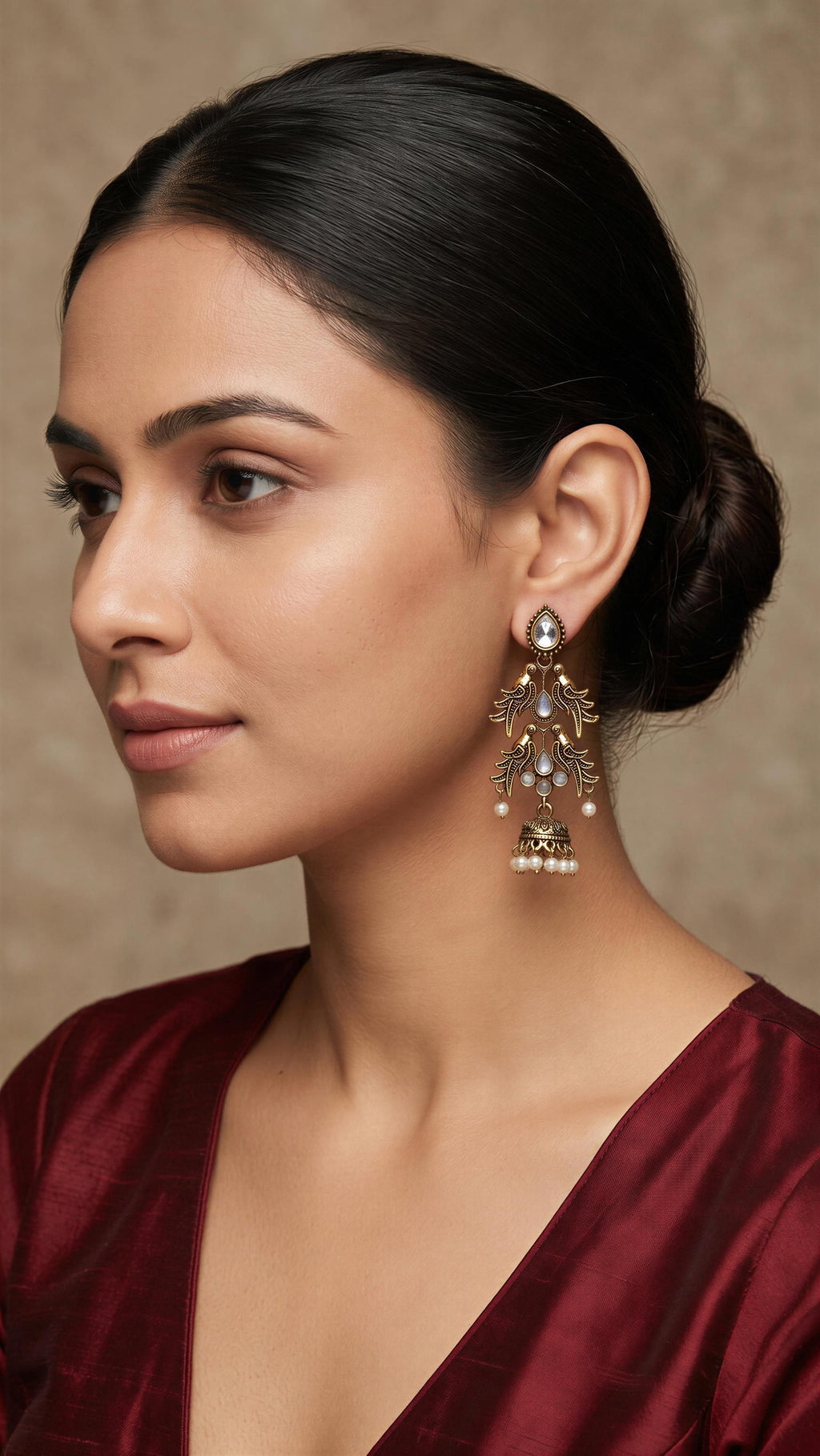 Double peacock earrings